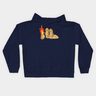 Funny peanuts by the campfire Kids Hoodie